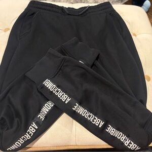 Abercrombie Kids Black Sweatpants with Side Branding